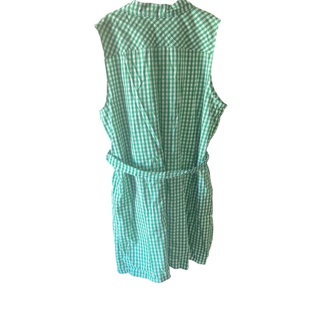 🌴TOMMY HILFIGER CHECKED BUTTON DOWN SLEEVELESS TIE FRONT SHIRT DRESS NWT - Picture 8 of 11